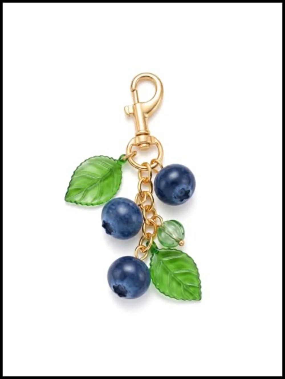 Blueberry Keychain Fruit Bag Charm for Handbags Tote Purse Cute Accessory Gift
